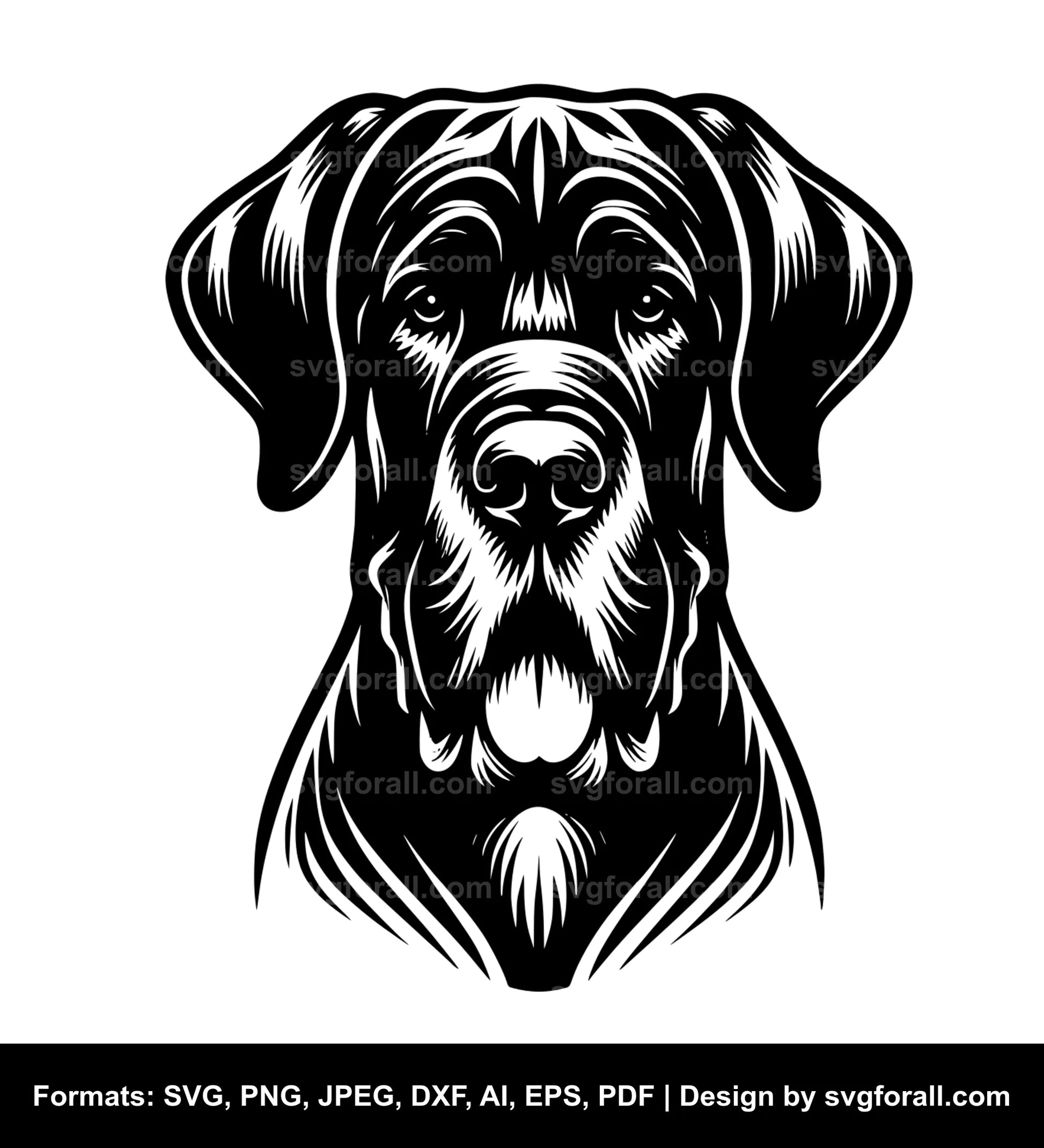 Great Dane Dog Black SVG