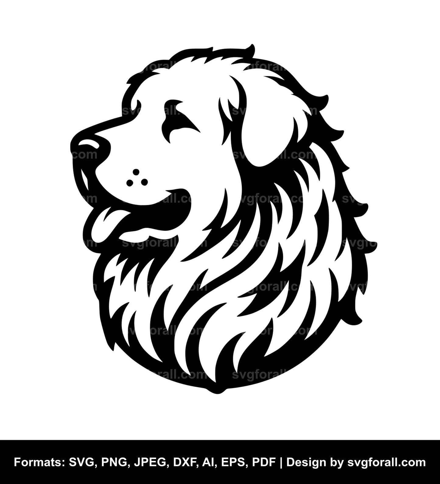 Great Pyrenees Dog Black SVG