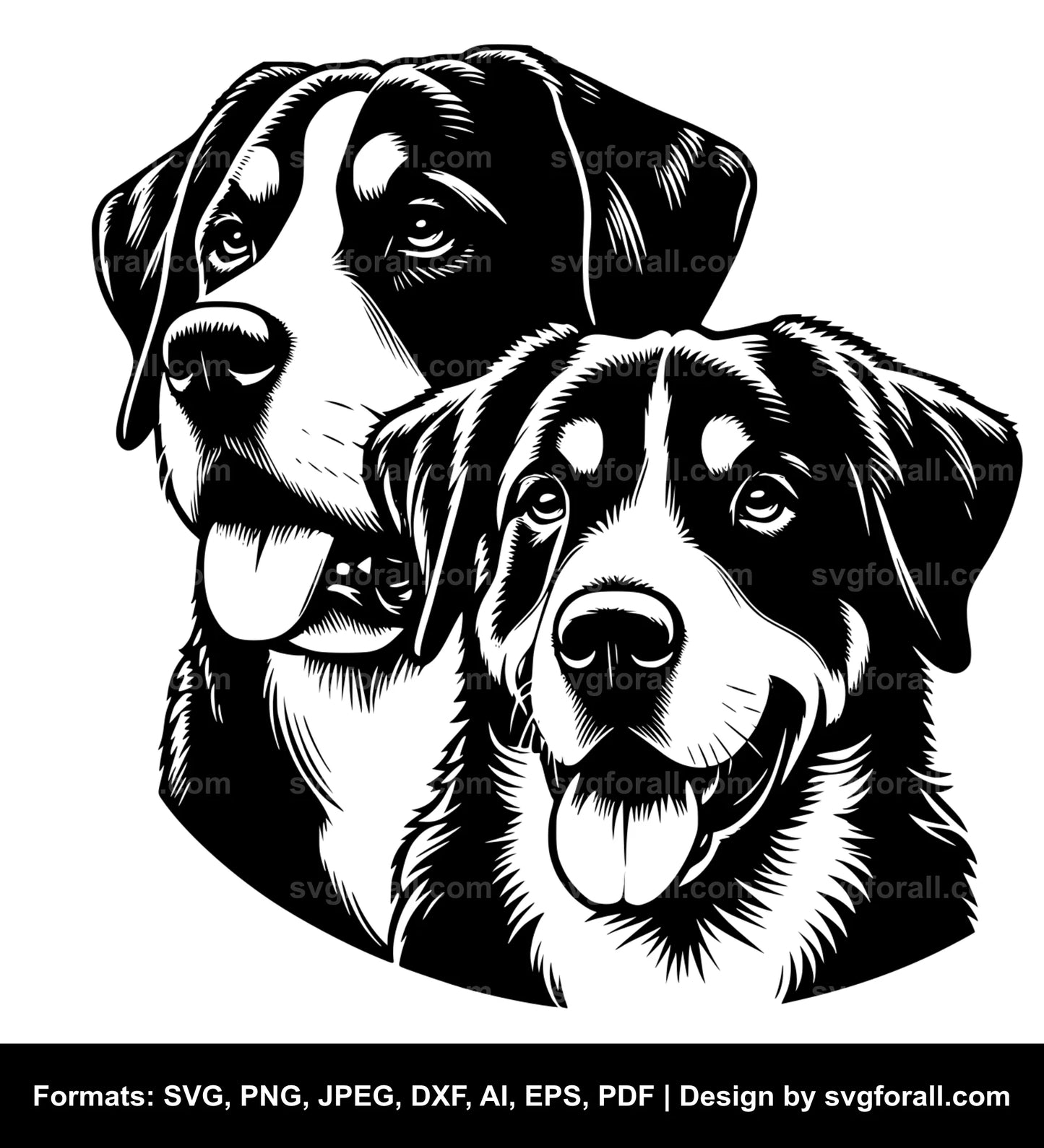 Greater Swiss Mountain Dog Black SVG