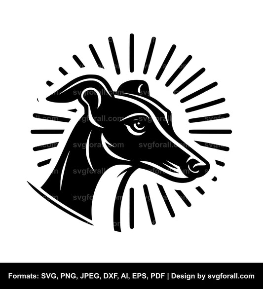 Greyhound Dog Black SVG