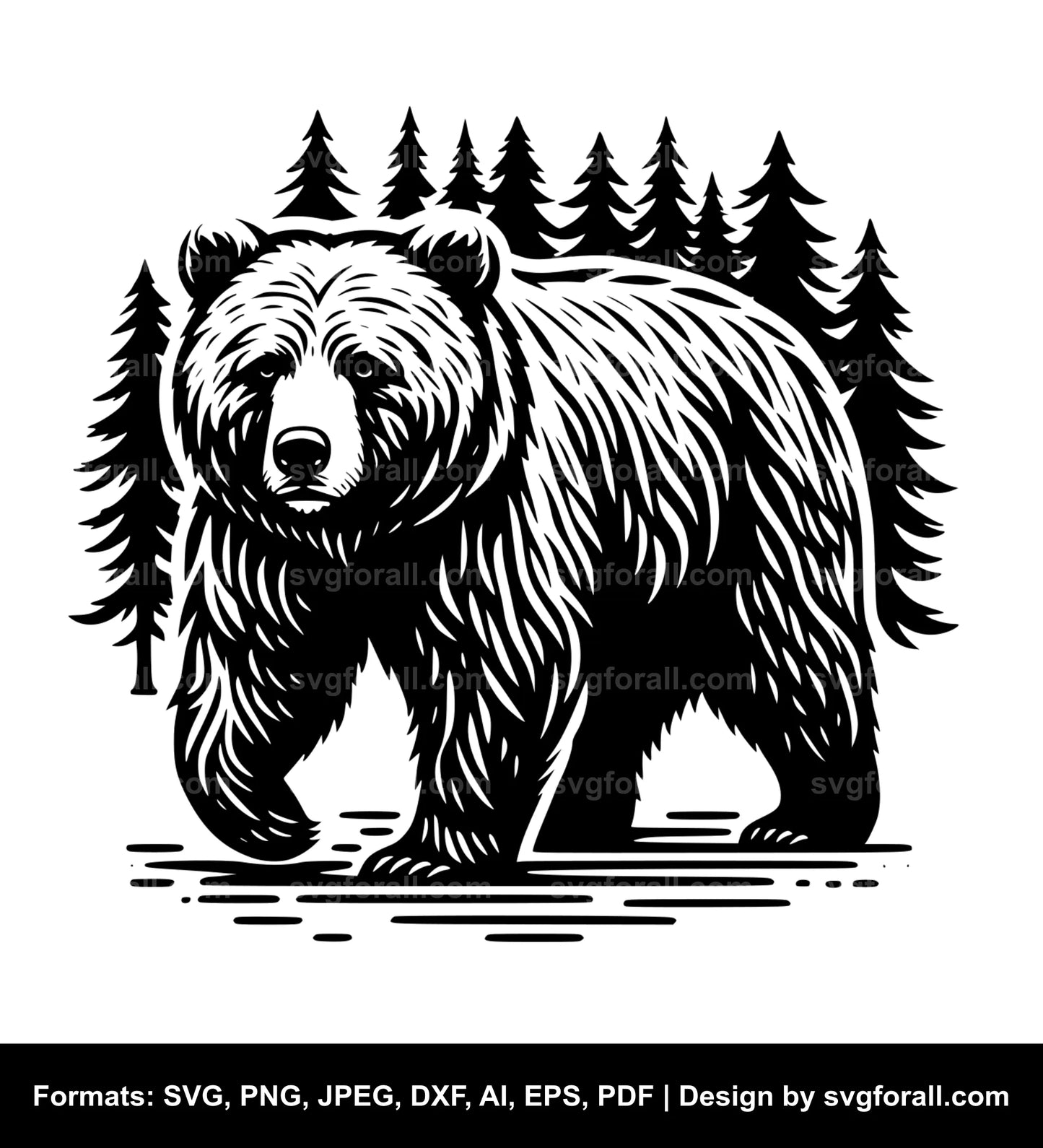 Grizzly Bear Black SVG