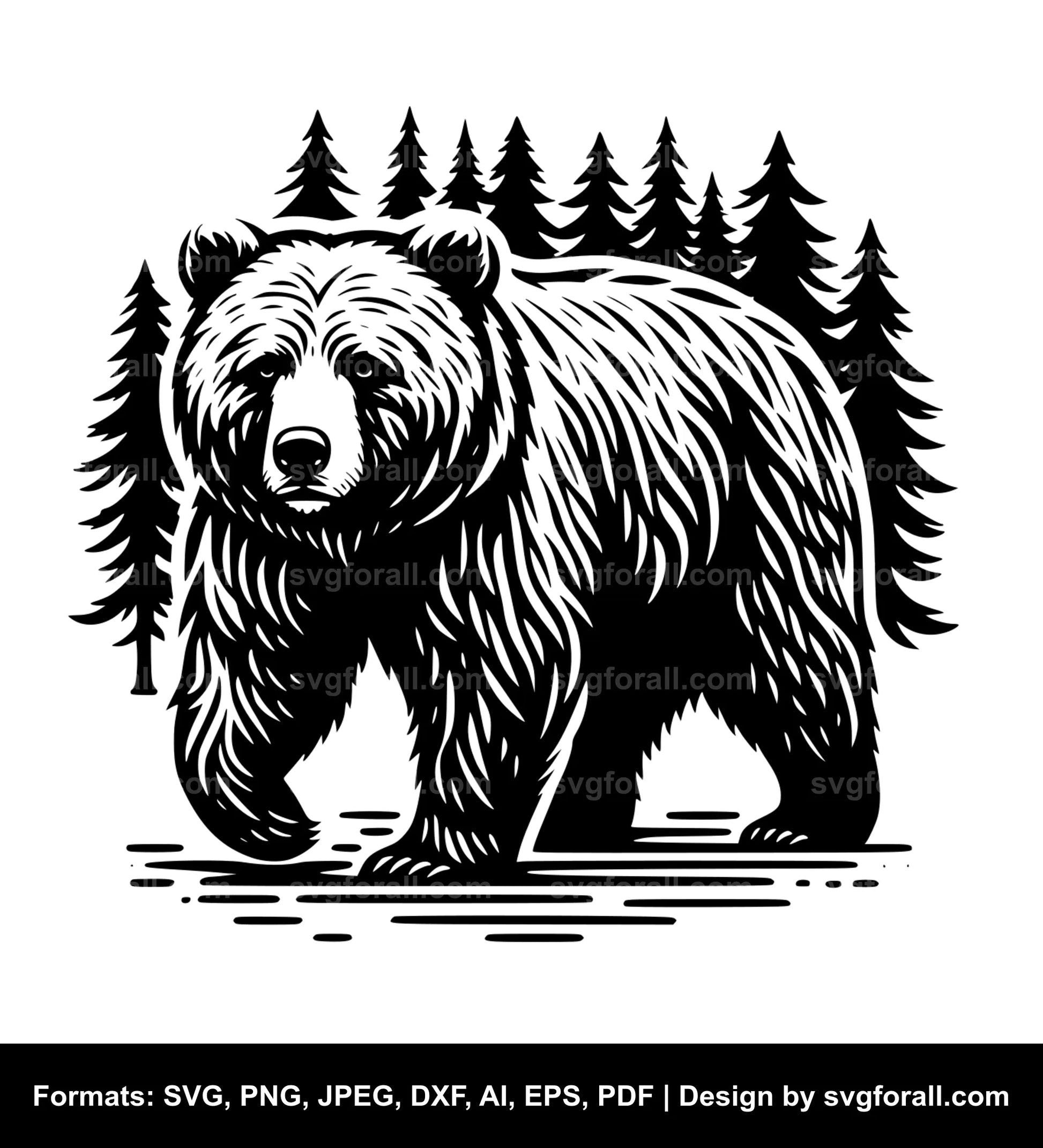 Grizzly Bear Black SVG