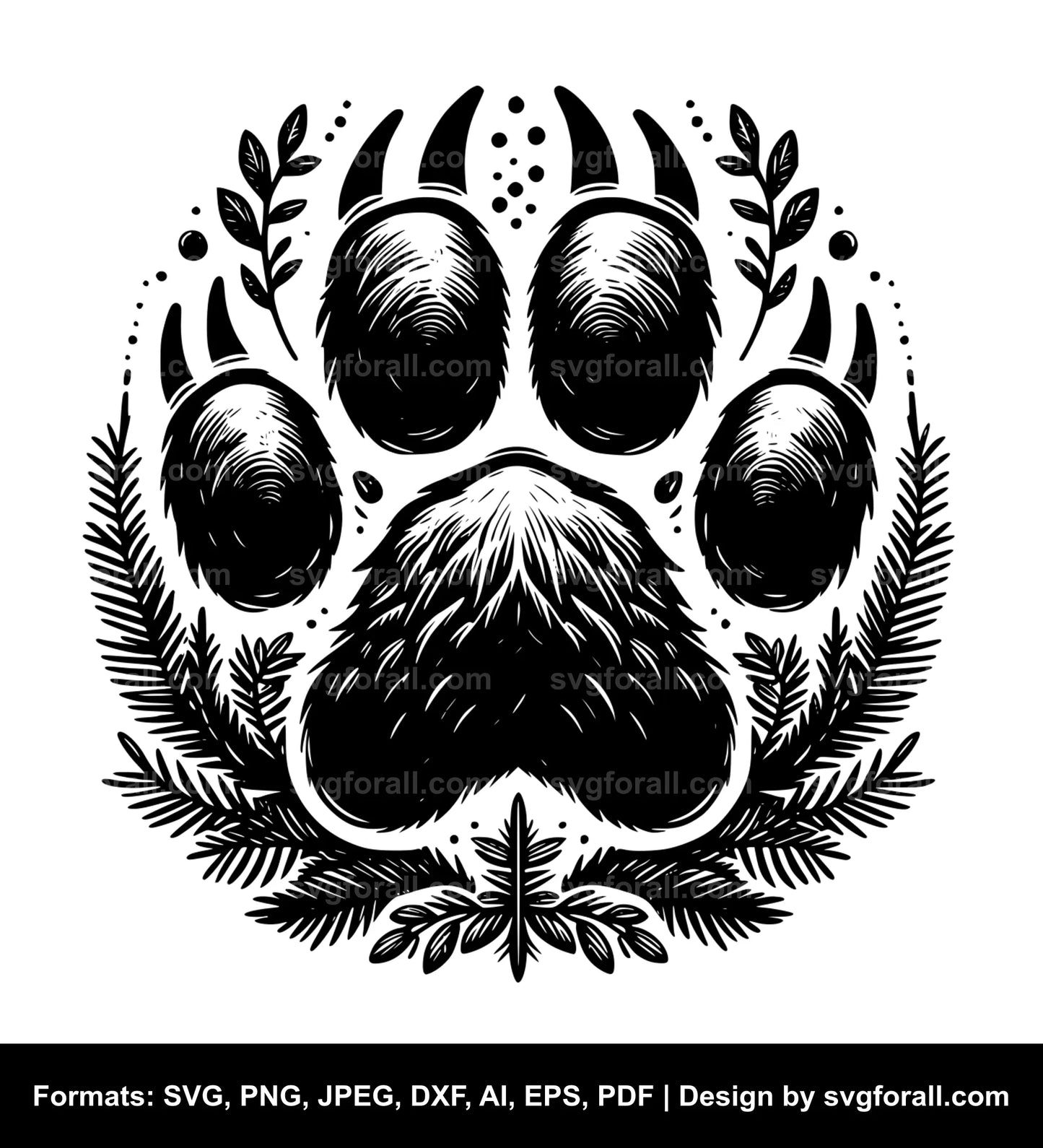 Grizzly Bear Paw SVG File