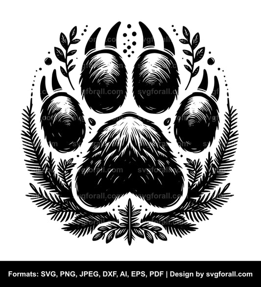 Grizzly Bear Paw SVG File