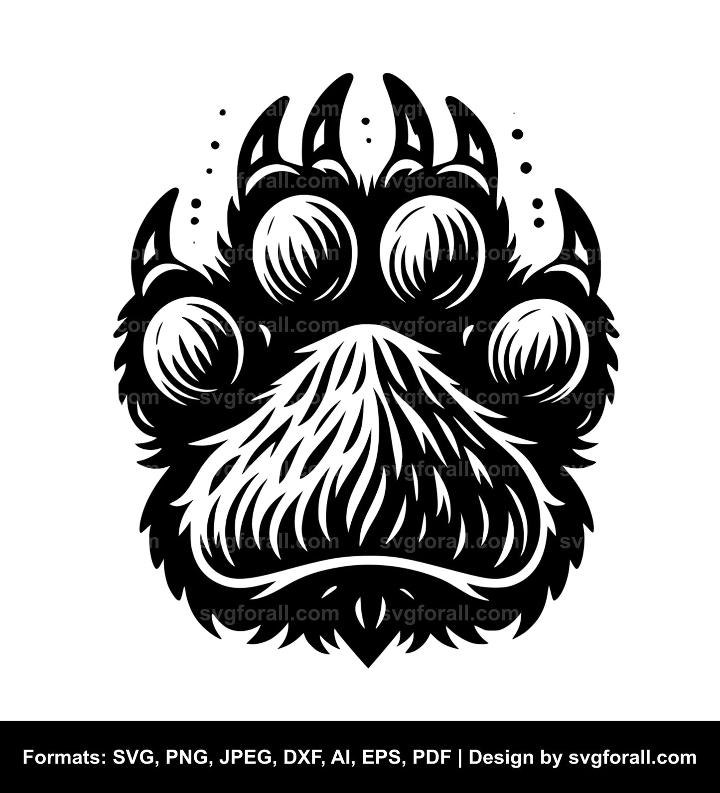 Grizzly Bear Paw SVG PNG