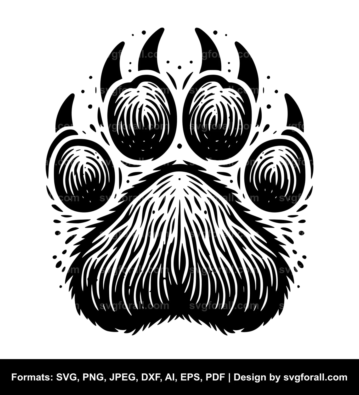 Grizzly Bear Paw Vector SVG