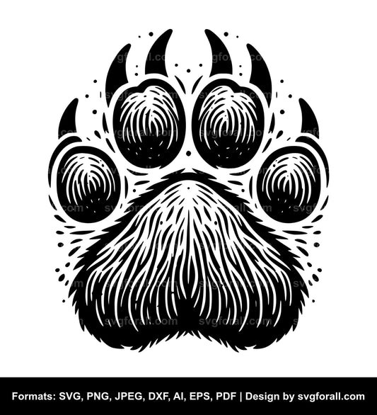 Grizzly Bear Paw Vector SVG