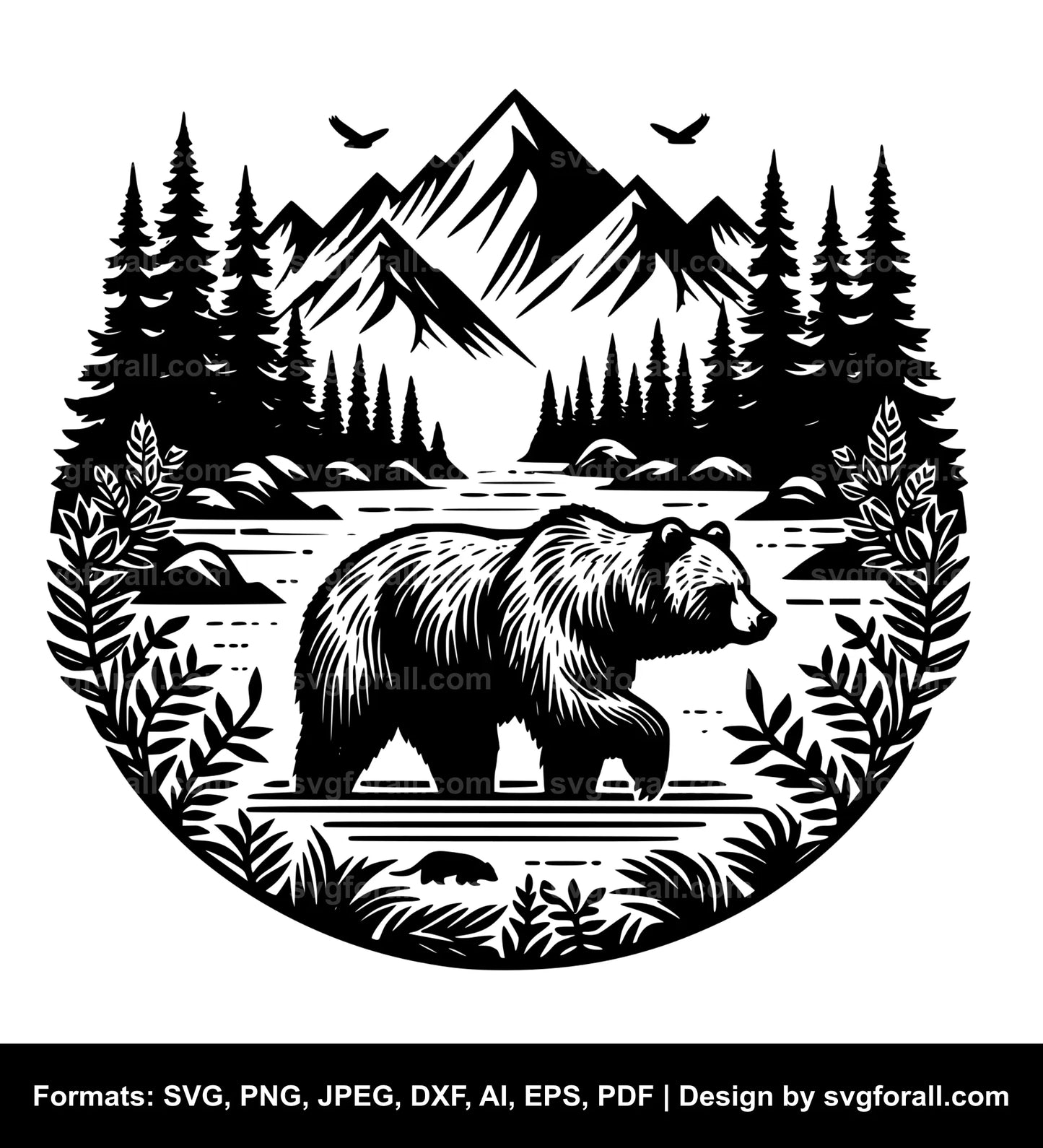 Grizzly Bear SVG Design