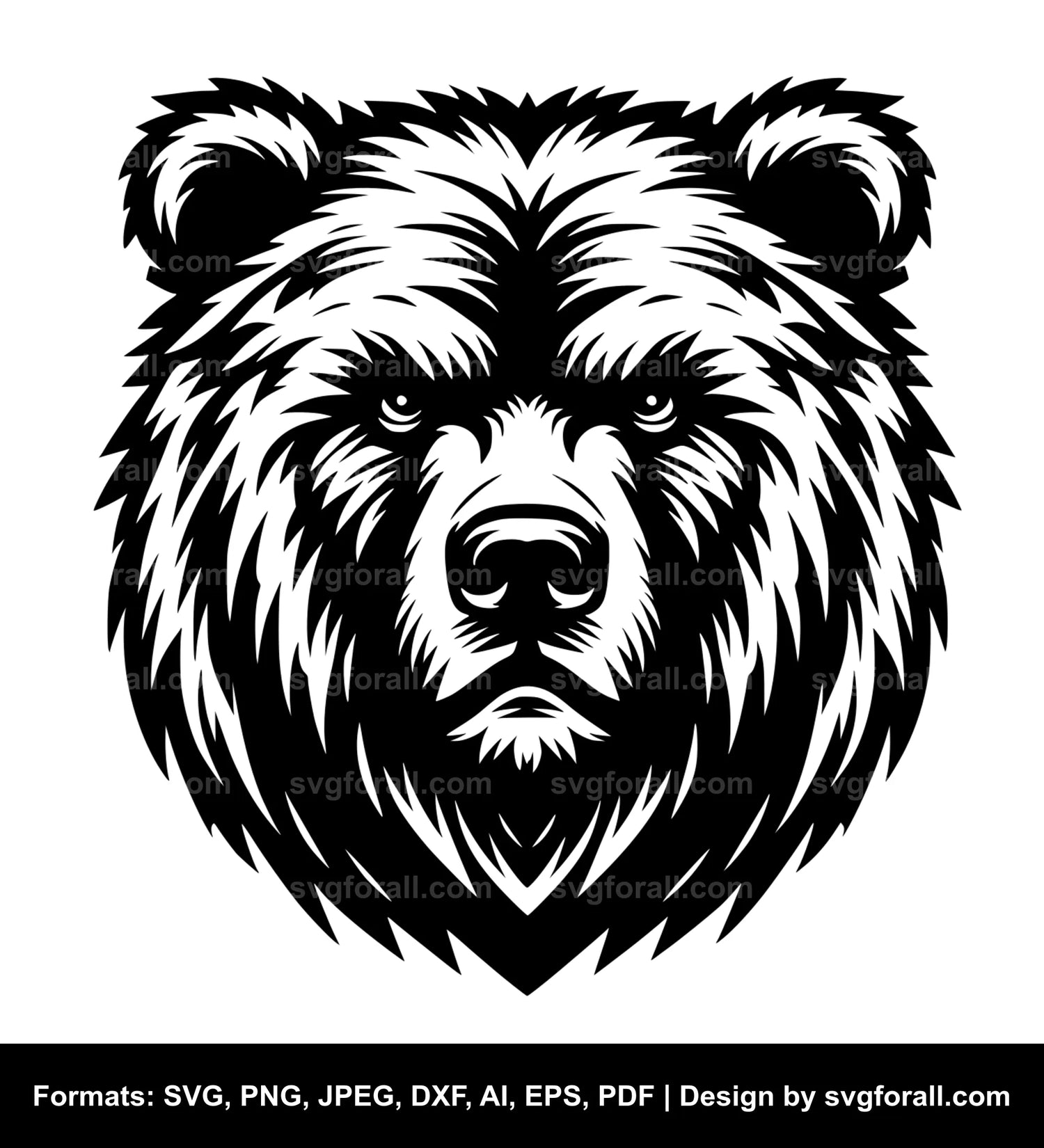 Grizzly Face SVG Design