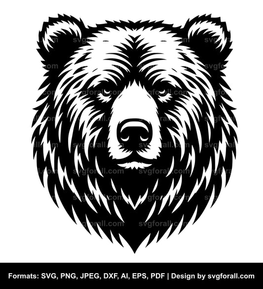 Grizzly Face SVG File