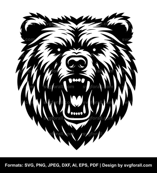 Grizzly Face SVG PNG