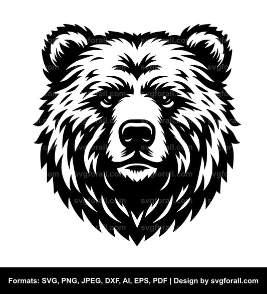 Grizzly Face SVG Vector