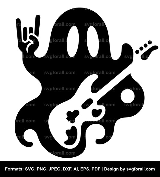 Groovy Ghost Black SVG