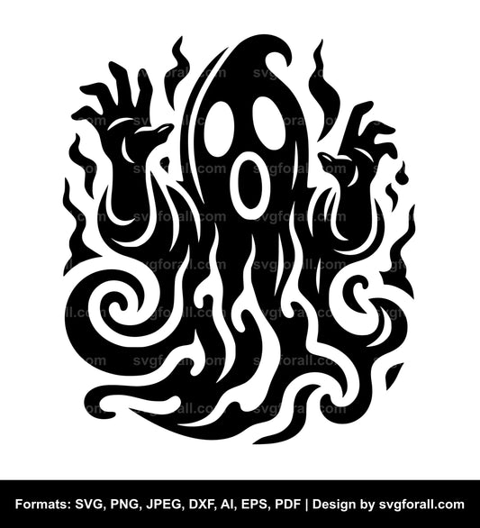 Groovy Ghost SVG Clipart