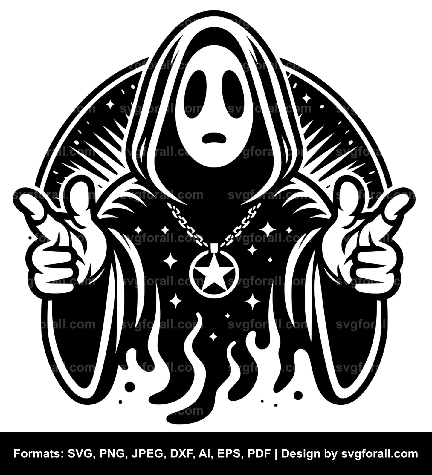 Groovy Ghost SVG Cut File