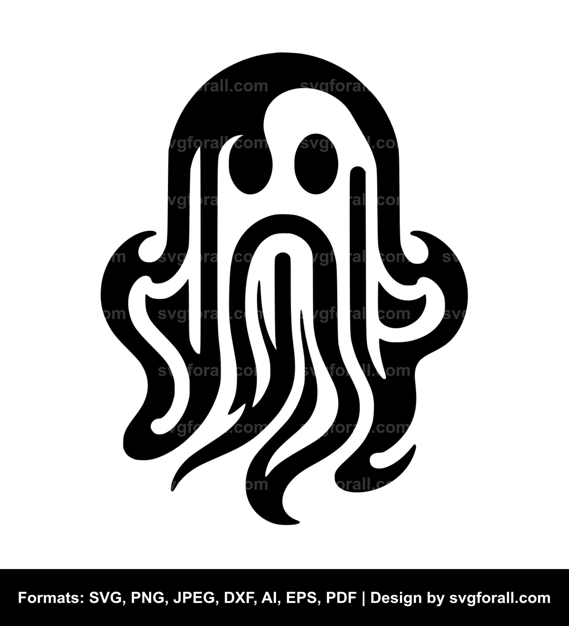 Groovy Ghost SVG Vector