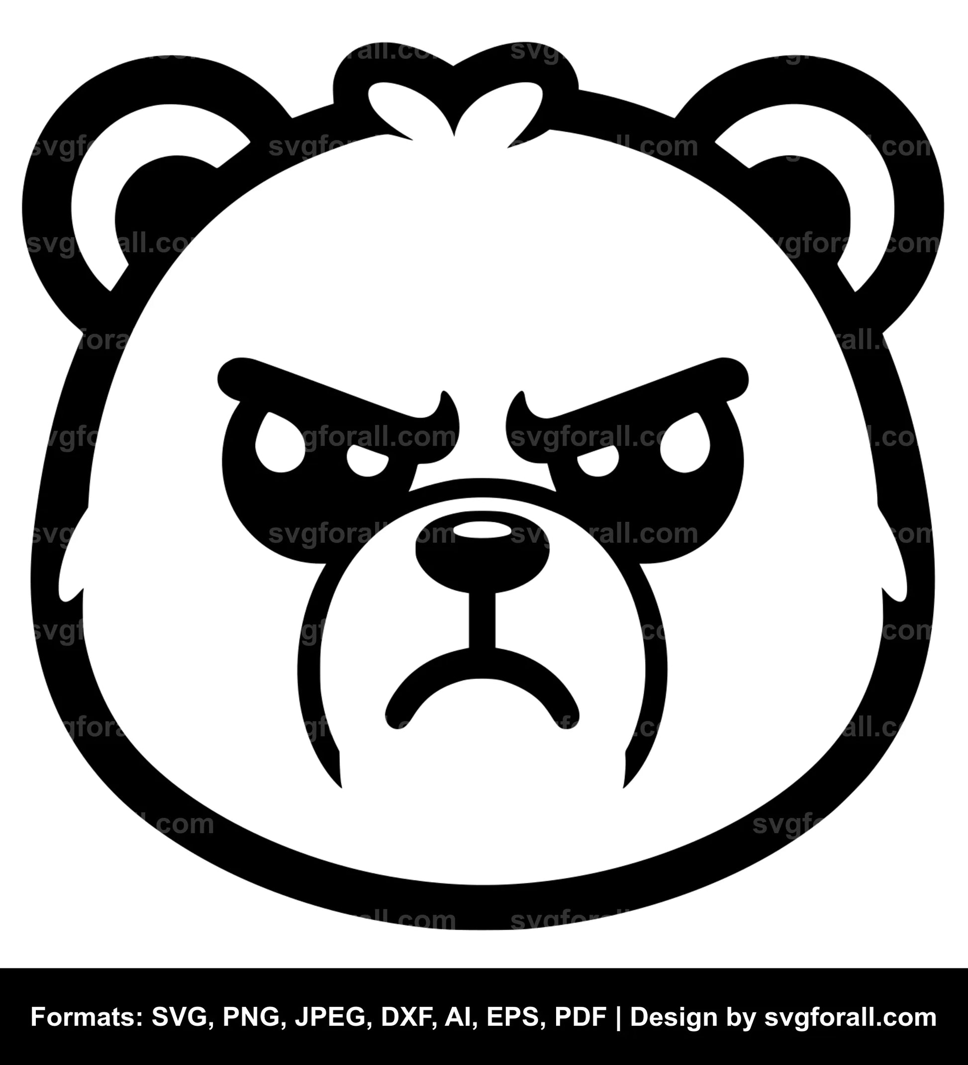 Grumpy Bear Black SVG