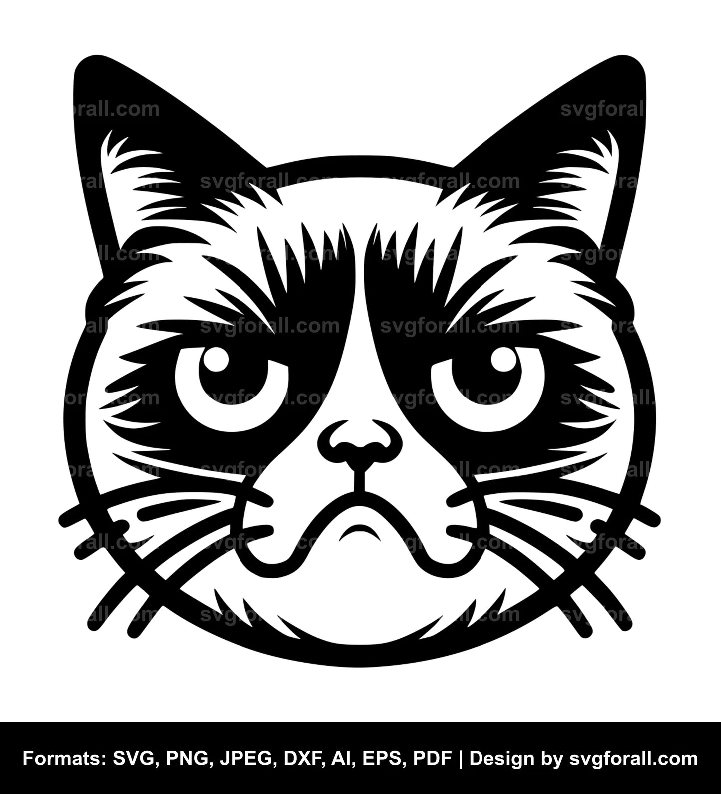 Grumpy Cat Black SVG