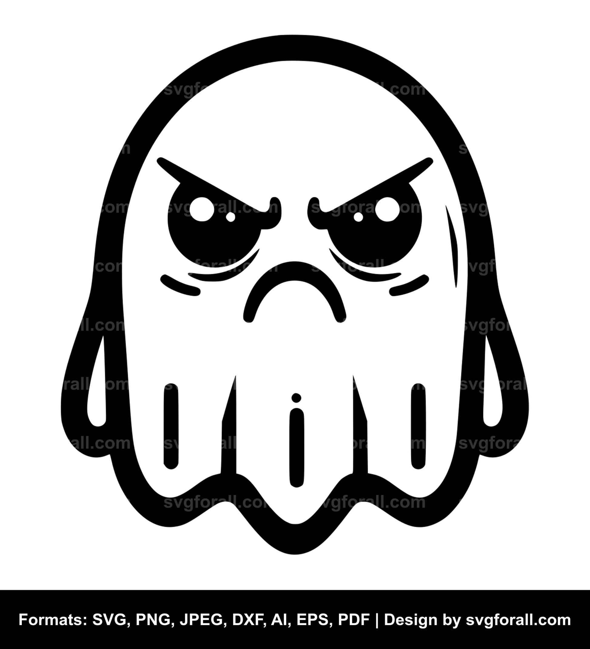 Grumpy Ghost SVG Design