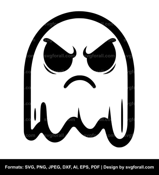 Grumpy Ghost SVG File