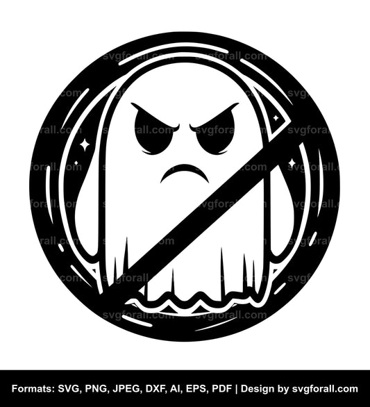 Grumpy Ghost SVG Vector