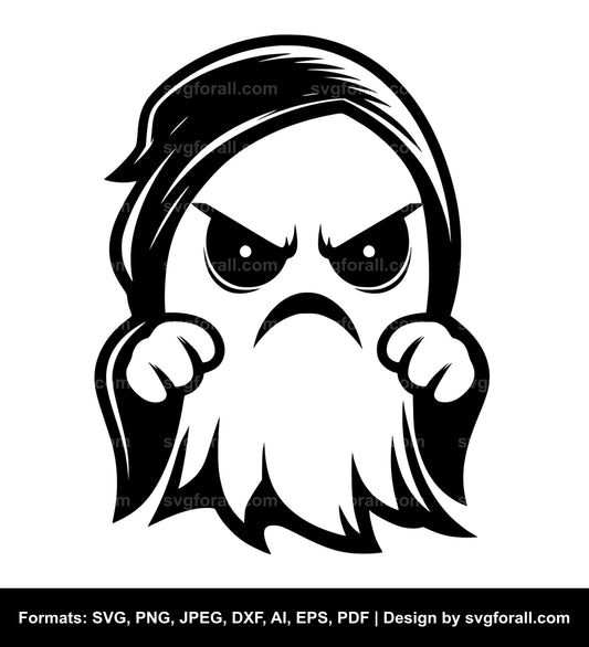 Grumpy Ghost Vector SVG