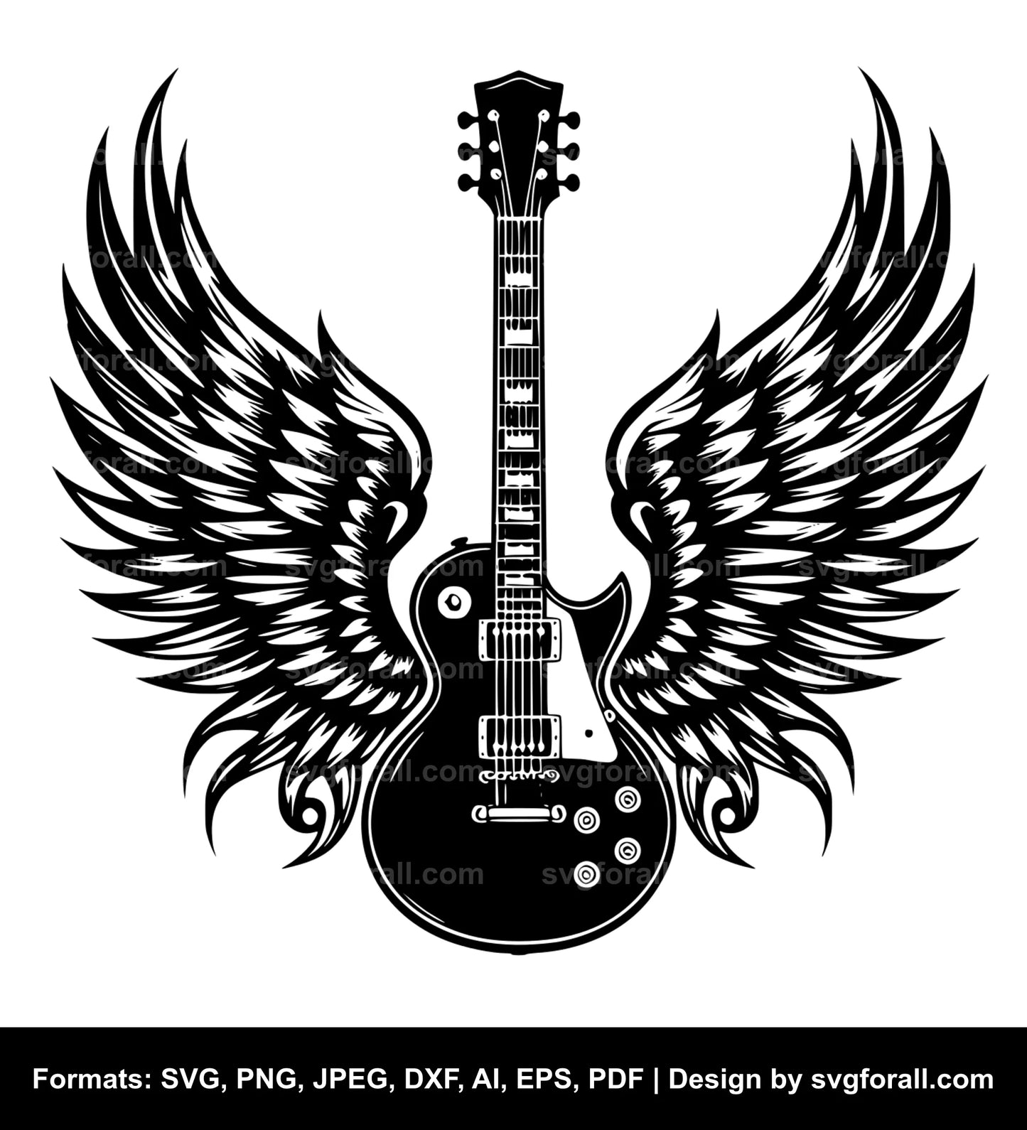 Guitar With Wings SVG