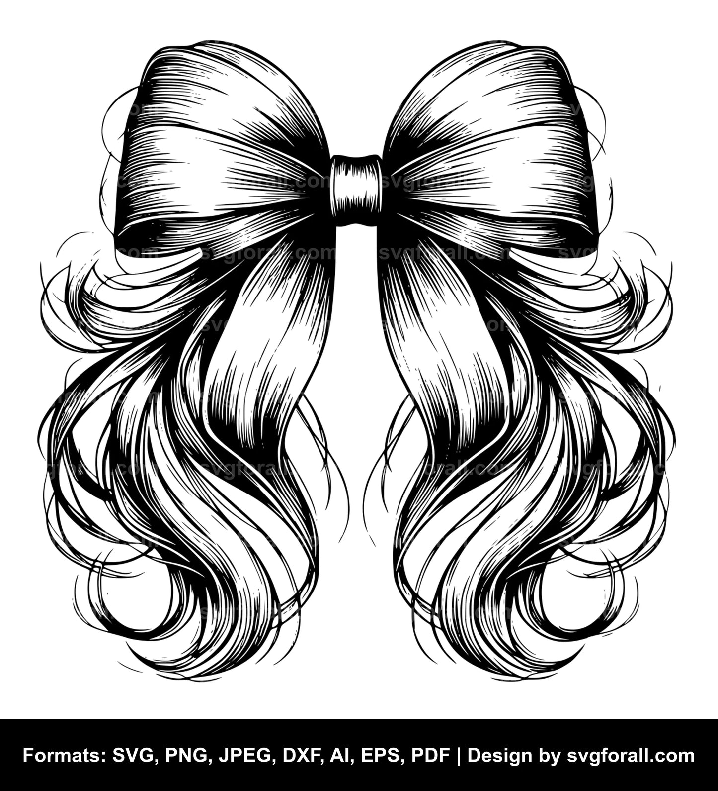 Hair Bow Black SVG