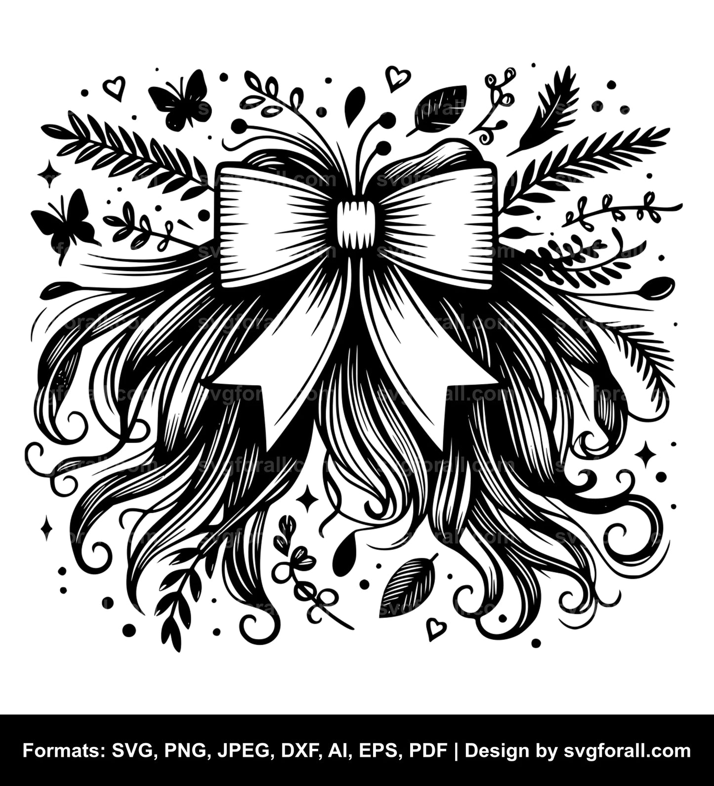 Hair Bow Clipart SVG