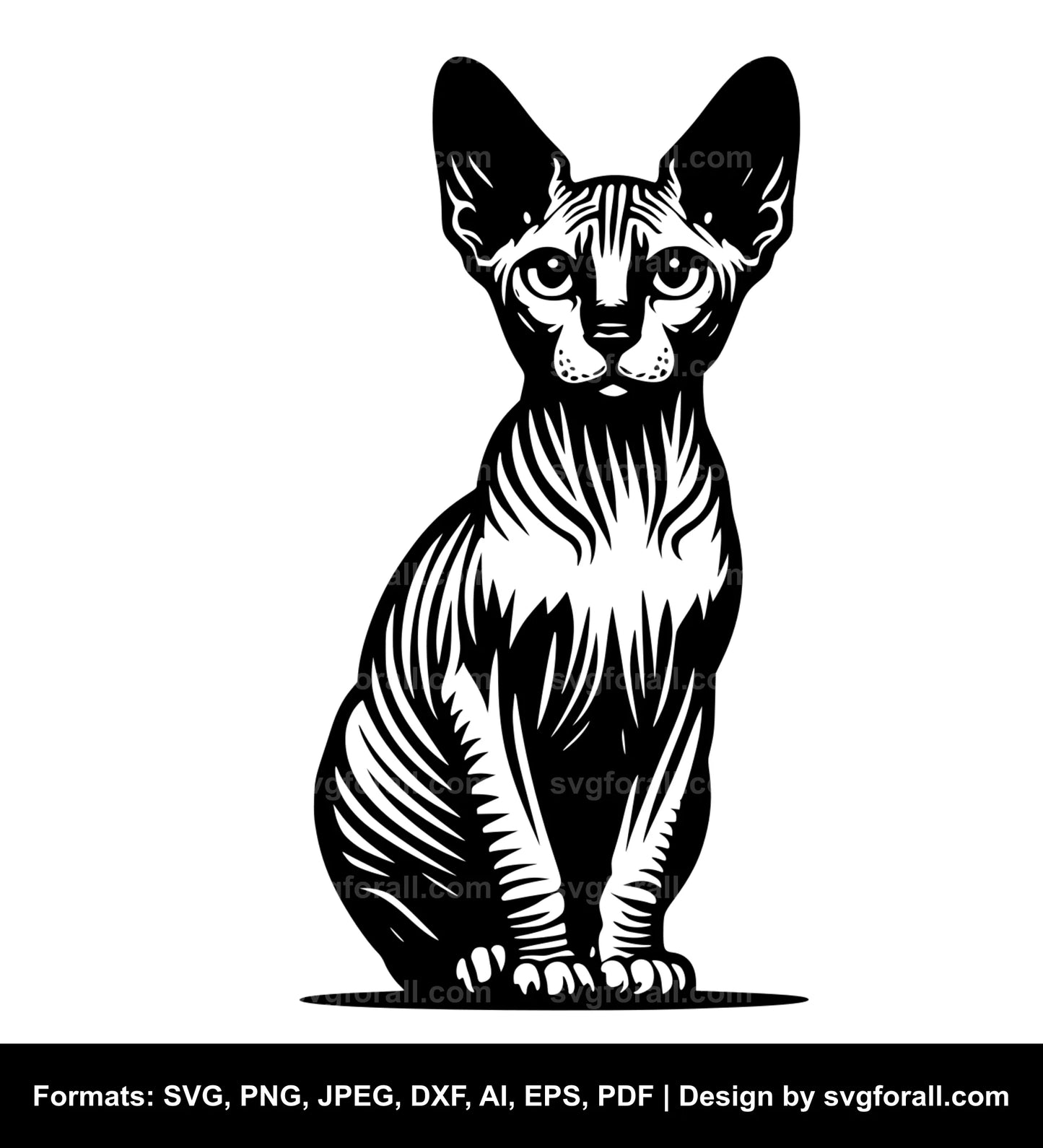 Hairless Cat Black SVG