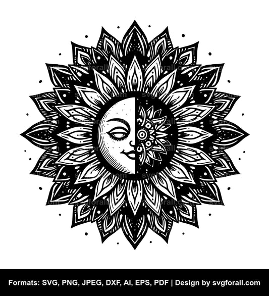 Half Sun Black SVG