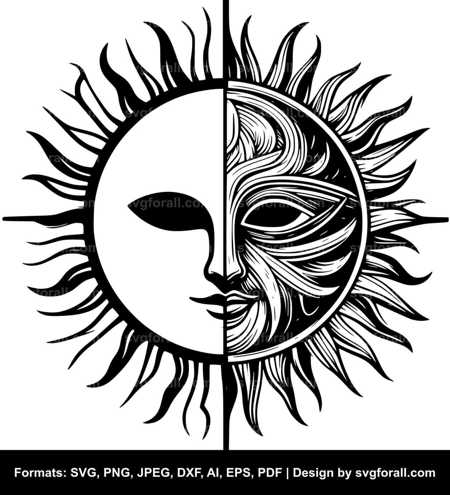 Half Sun SVG Vector