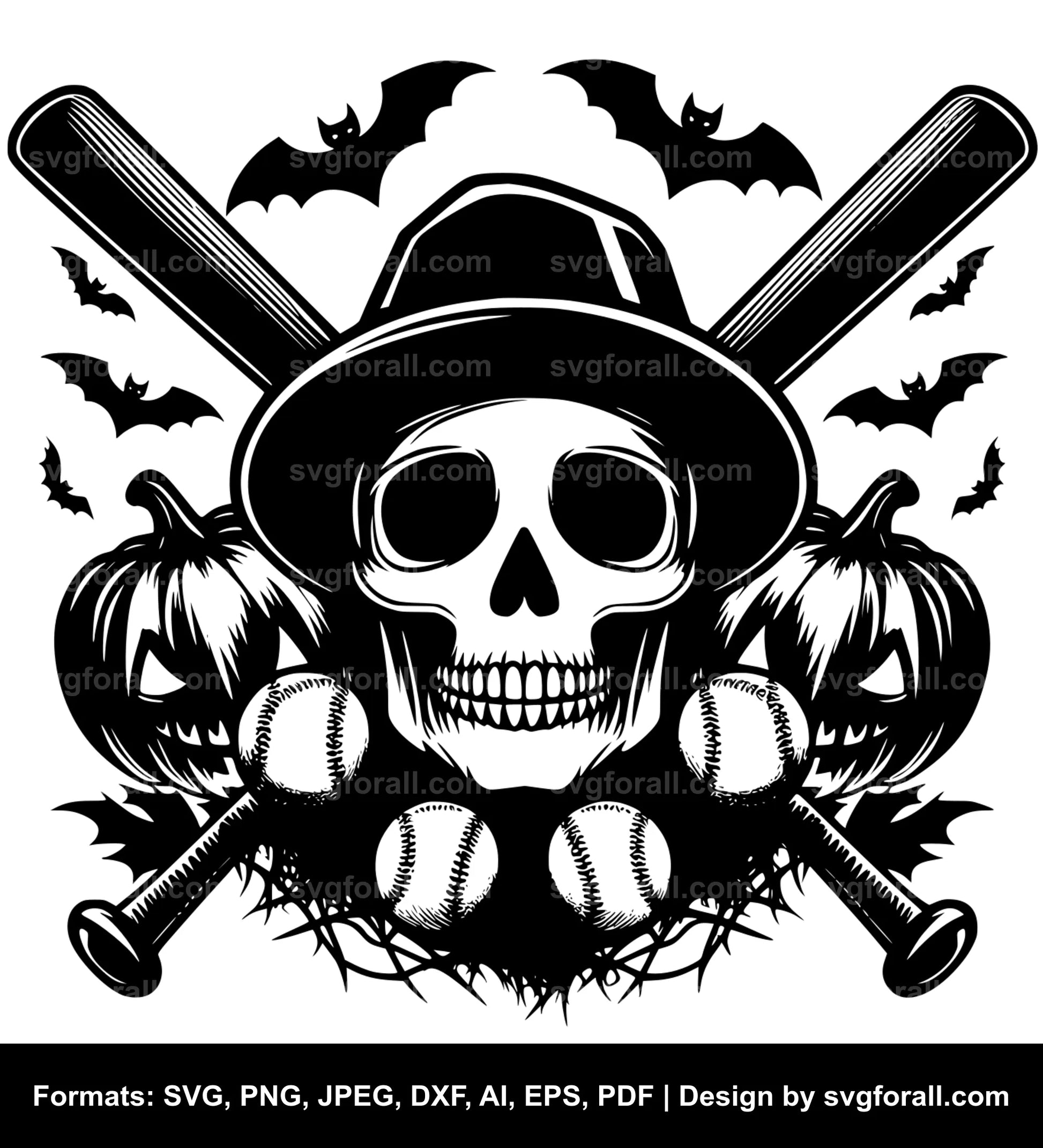 Halloween Baseball Cricut SVG