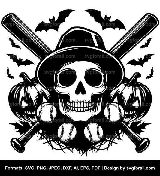 Halloween Baseball Cricut SVG