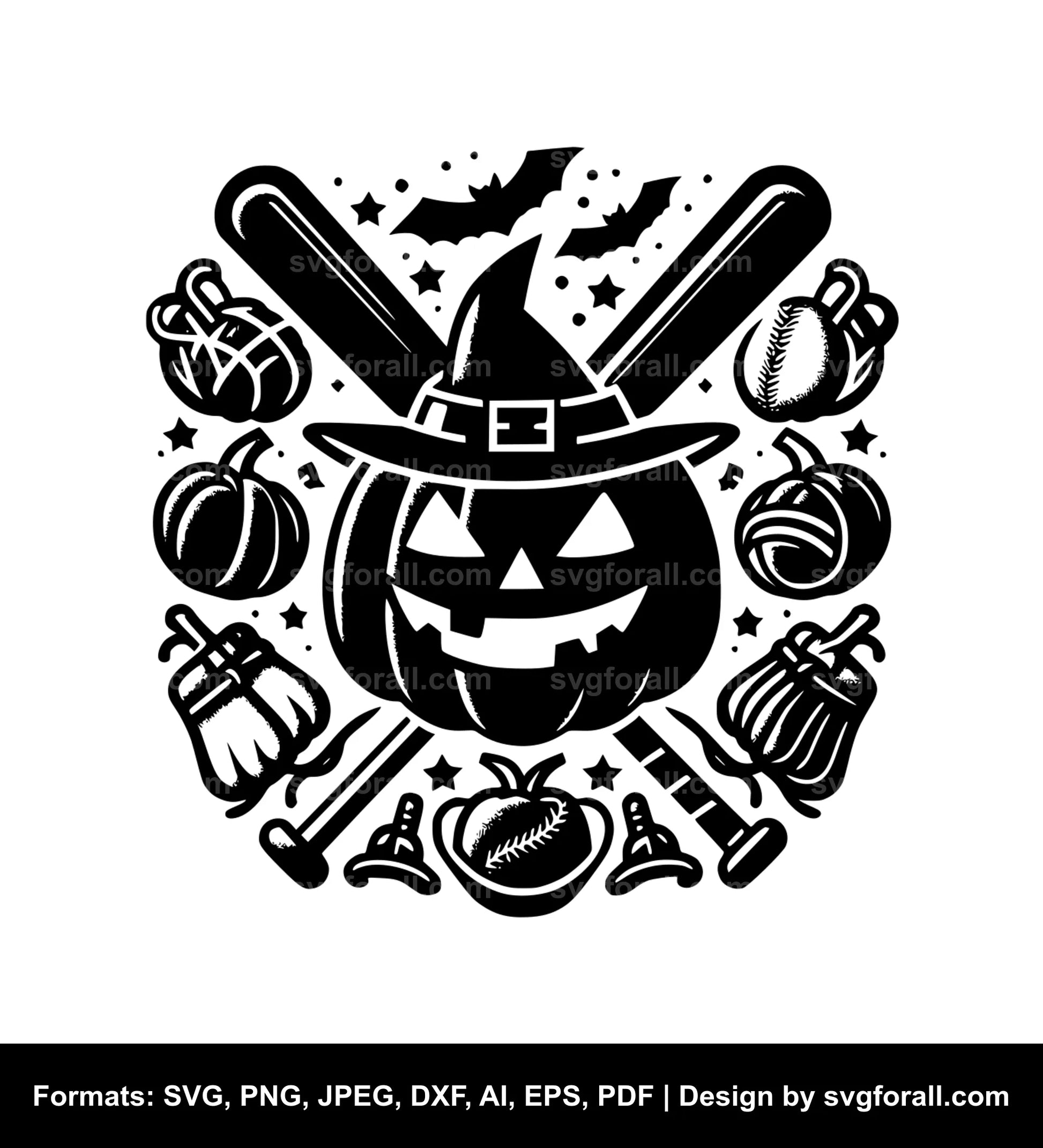 Halloween Baseball SVG