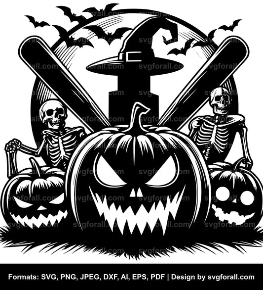 Halloween Baseball SVG File