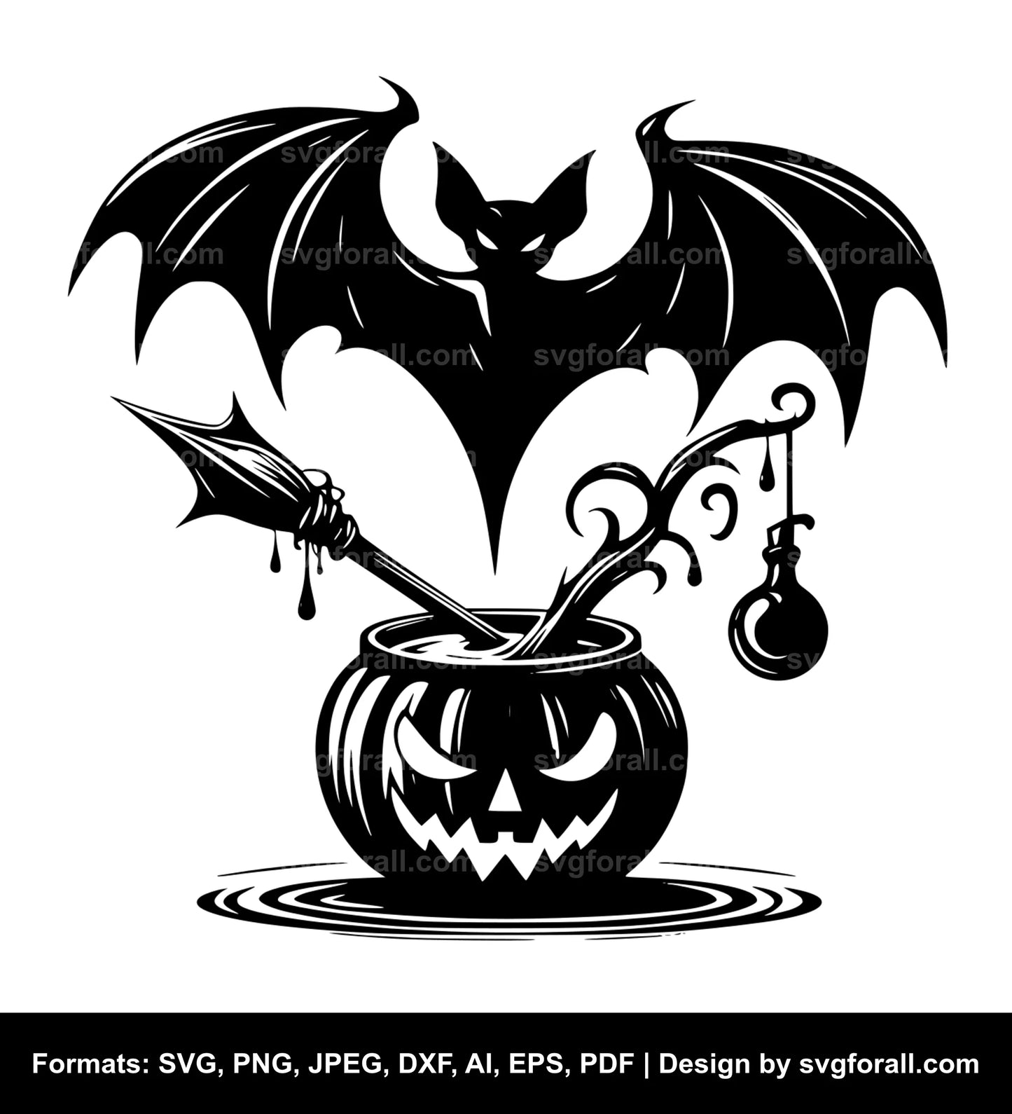 Halloween Bat Black SVG