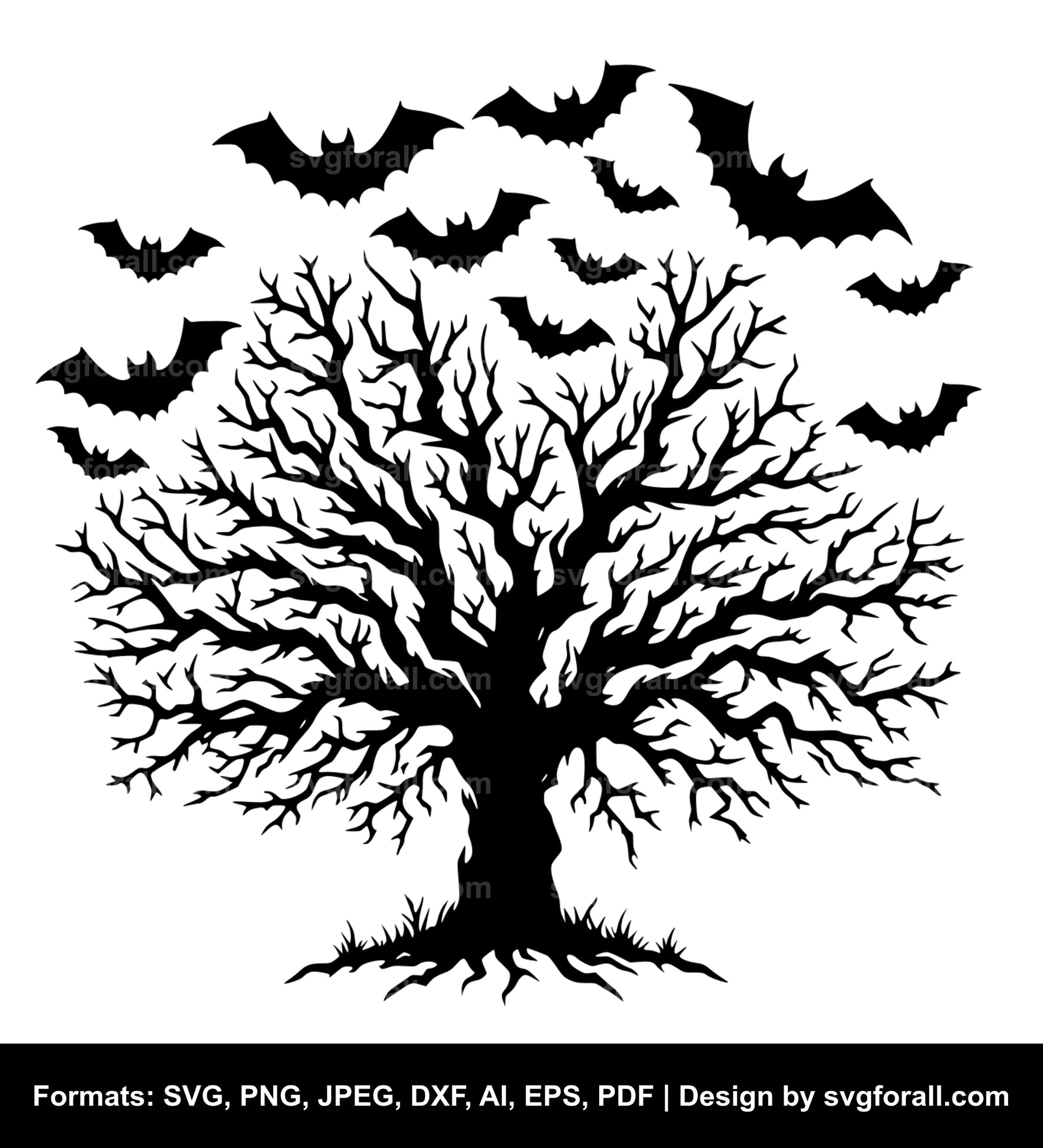 Halloween Bat Tree Cricut SVG