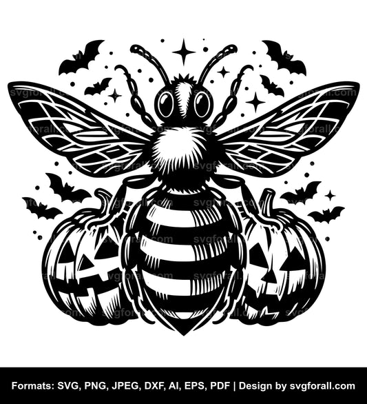 Halloween Bee SVG Vector