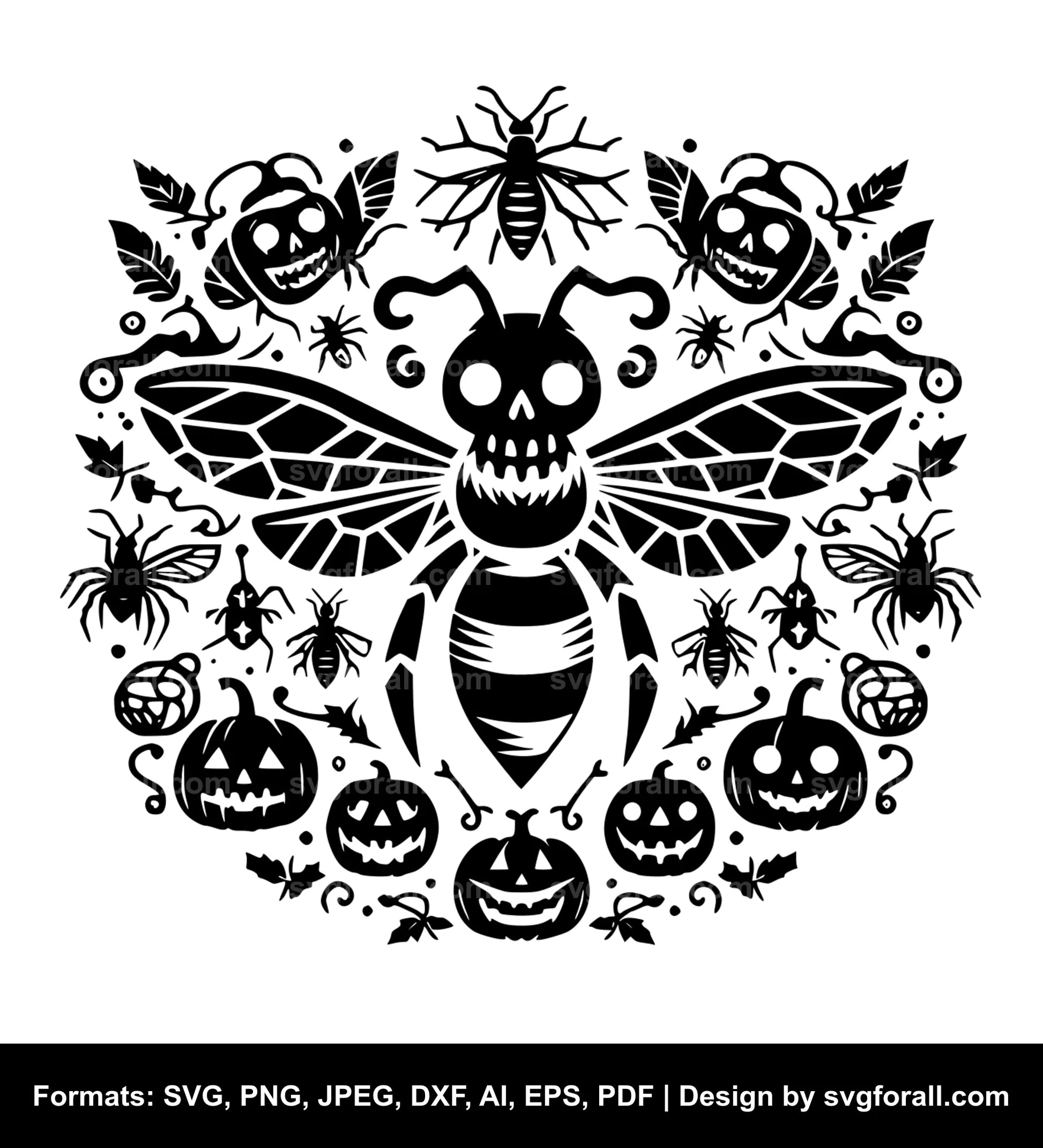 Halloween Bee Vector SVG