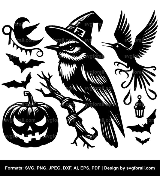 Halloween Bird Vector SVG