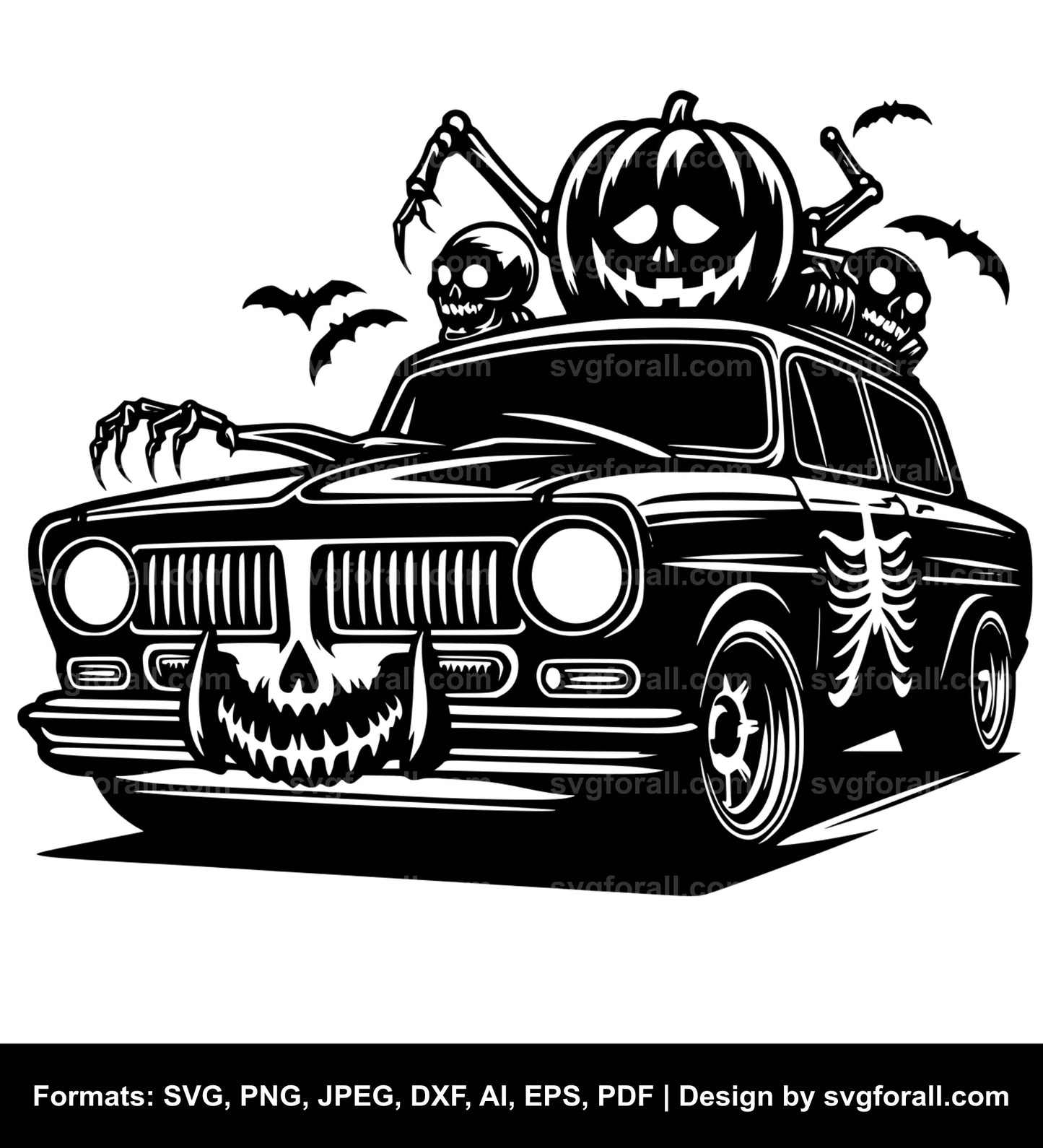 Halloween Car Black SVG