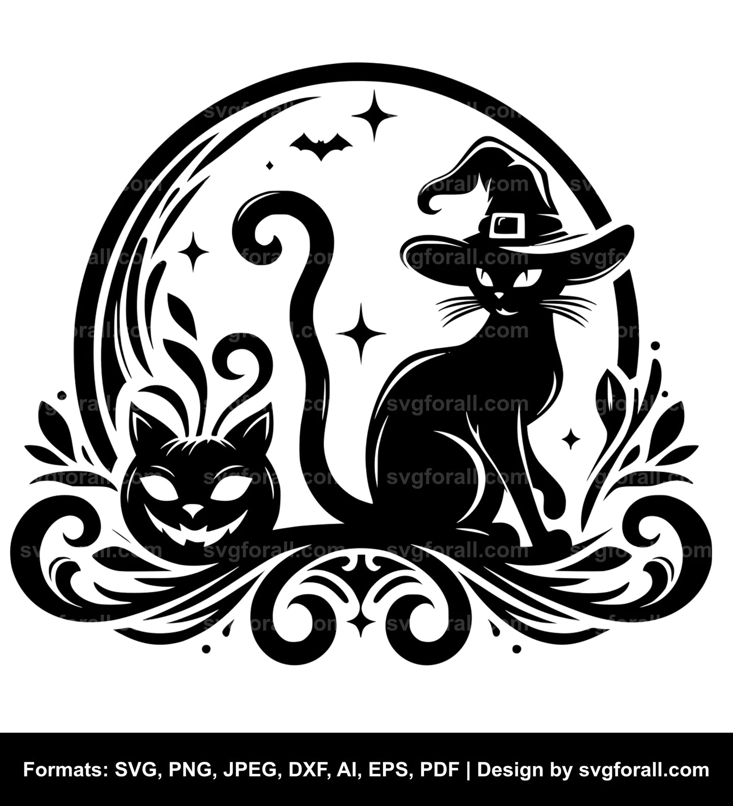 Halloween Cat Black SVG