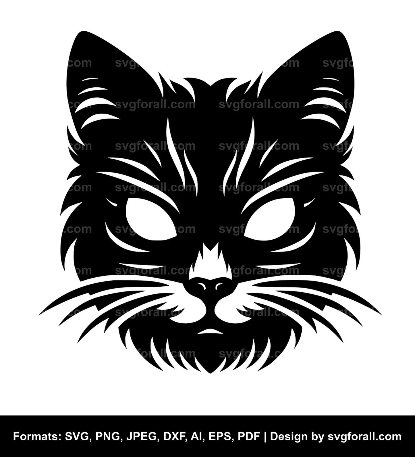 Halloween Cat Face Clipart SVG