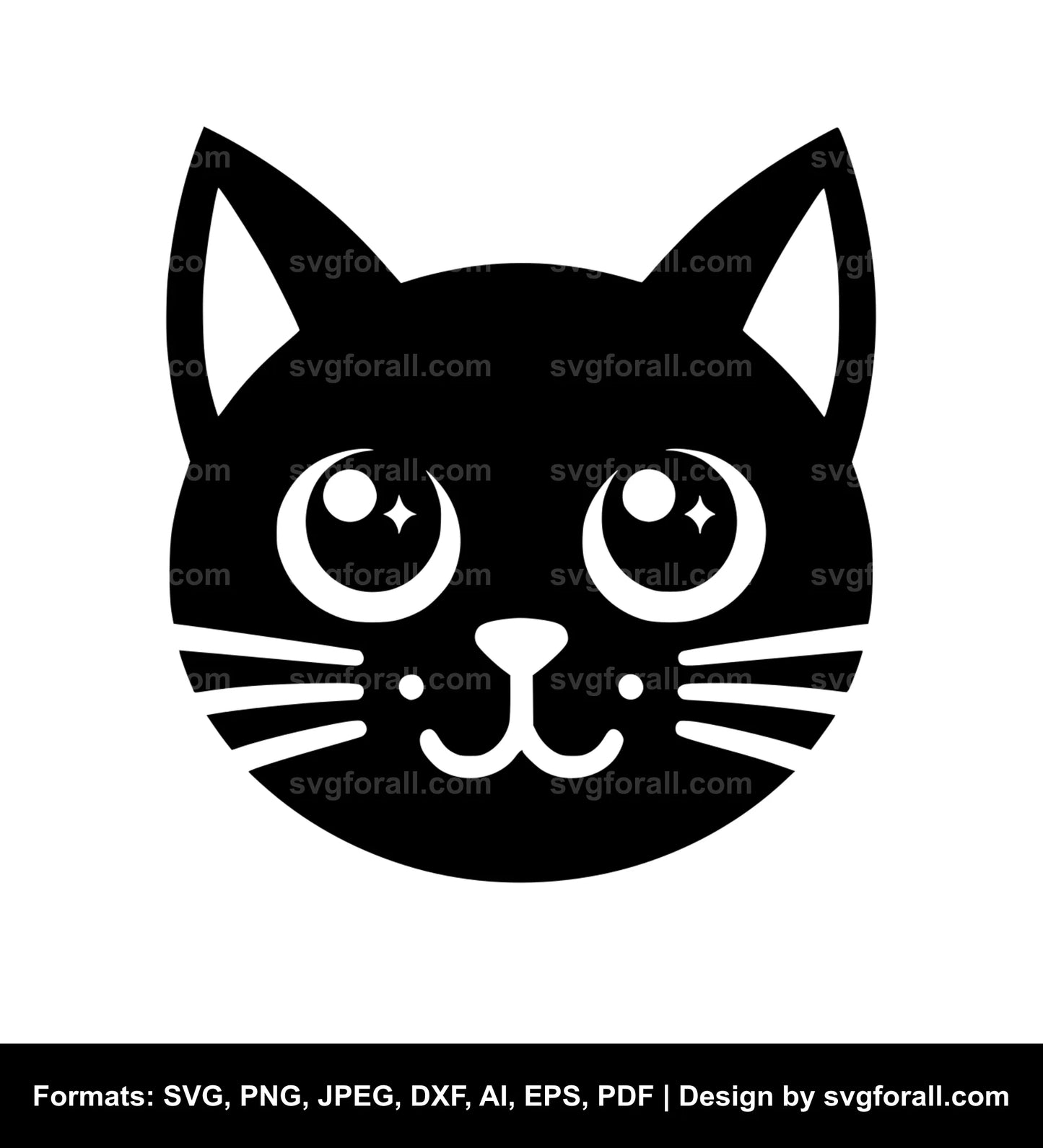 Halloween Cat Face SVG Design