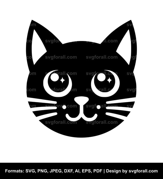 Halloween Cat Face SVG Design