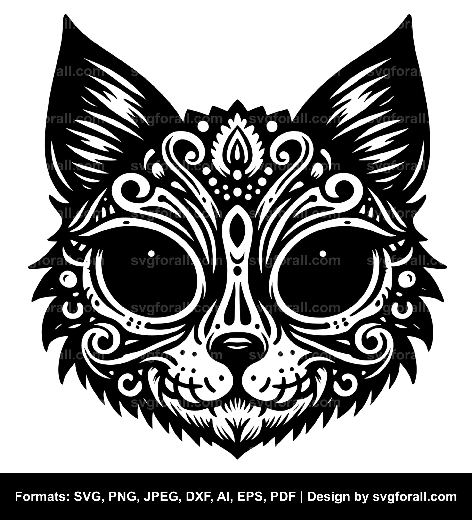 Halloween Cat Face SVG File