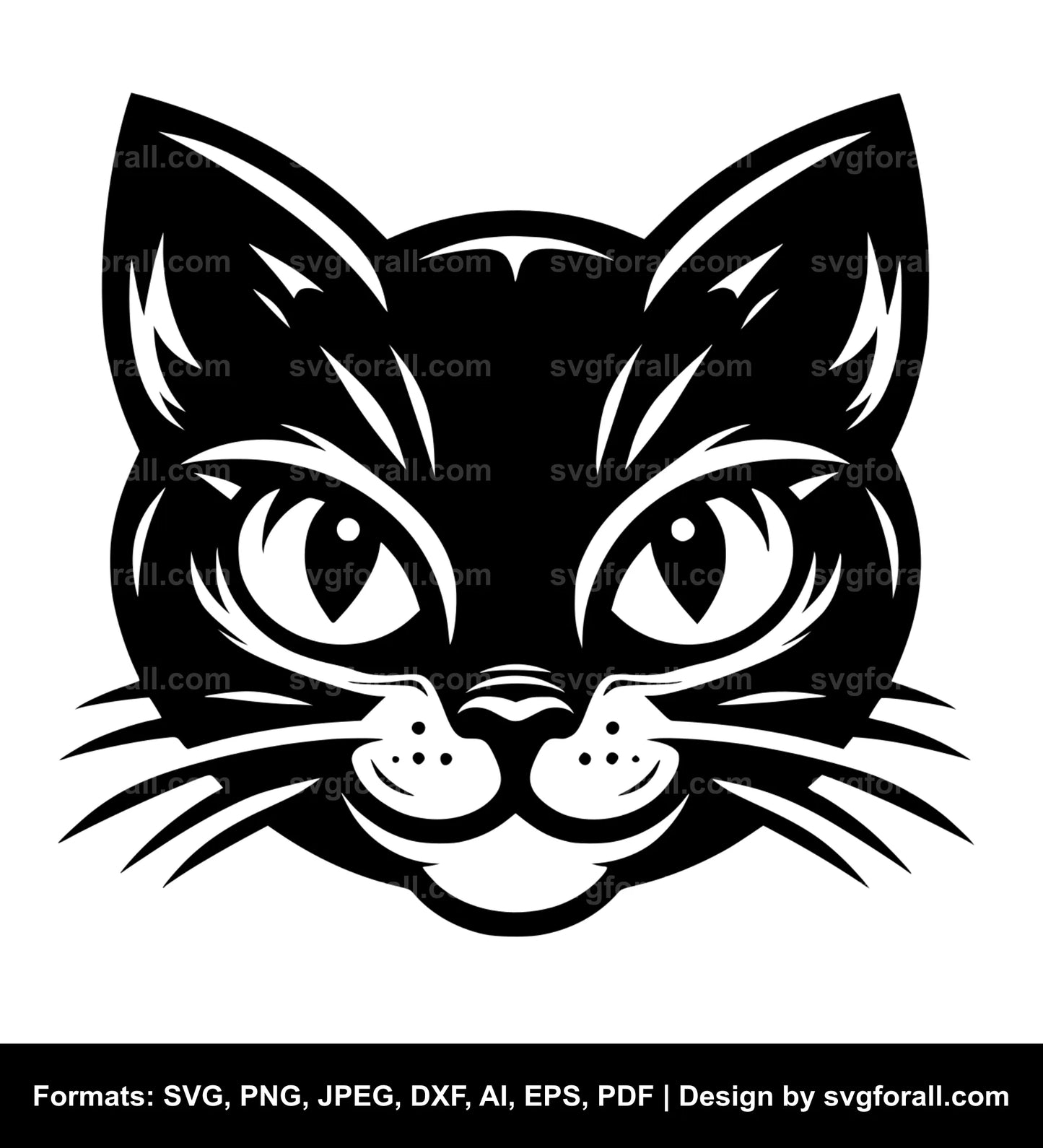 Halloween Cat Face SVG PNG