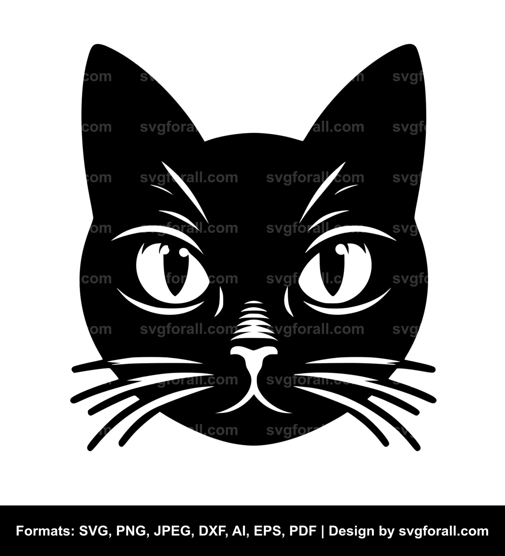 Halloween Cat Face SVG Vector