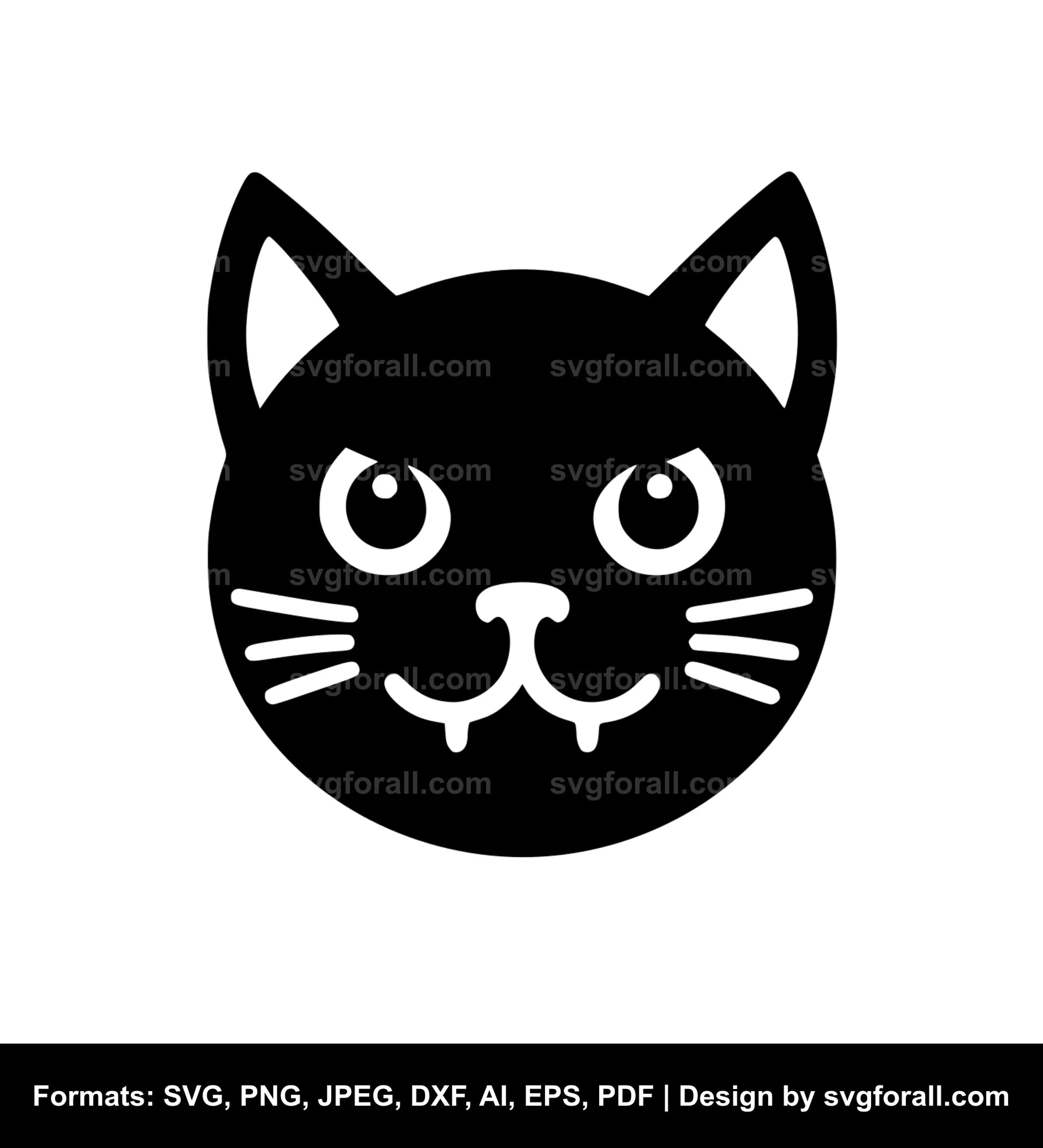 Halloween Cat Face Vector SVG